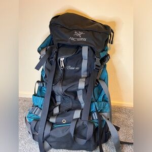 VTG ARC’TERYX Bora 40 Hiking, Climbing &Camping Backpack Blk/Teal Cordura Nylon